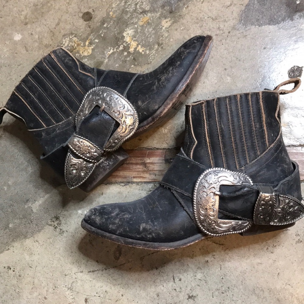 Free people x matisse biker buckle leather bootie